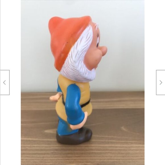 Vtg 5" HAPPY Dwarf Seven Dwarves Walt Disney Squeaky Soft Vinyl Toy Hong Kong - Picture 8 of 9
